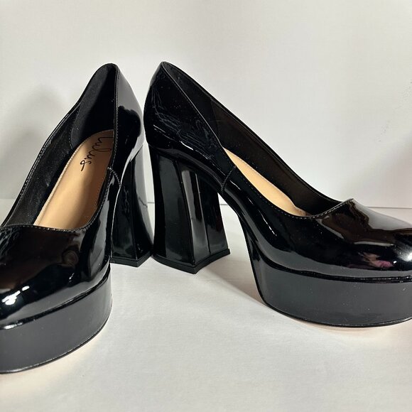 NWOT | s8.5 LuLus | Black | Patent Leather Platform Mary Janes - Picture 1 of 6